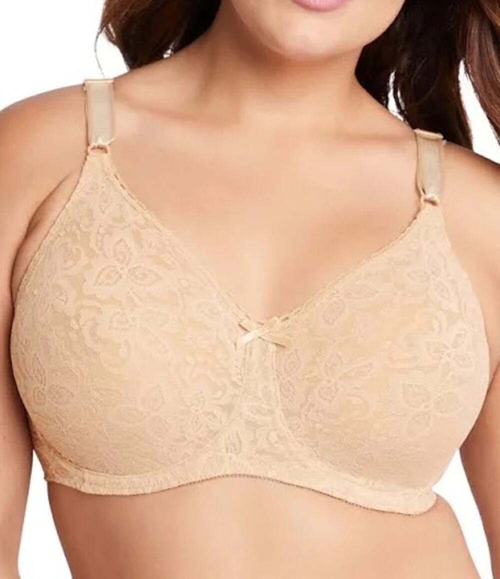 Bali DF3432 Lace 'N Smooth Stretch Floral Lace Underwire Bra in nude NEW 36C
